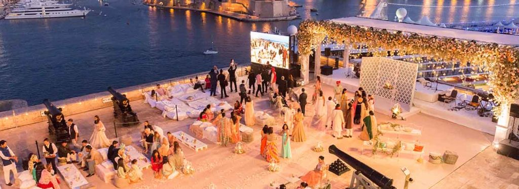 The saluting battery in Malta before a civil ceremony